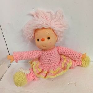 Vintage Doll Baby Girl, soft ,crochet clothing